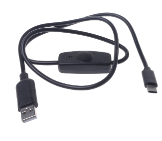 USB-A to USB-C power/data cable with switch
